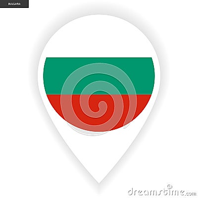 Bulgaria marker icon with shadow on white background. Vector Illustration