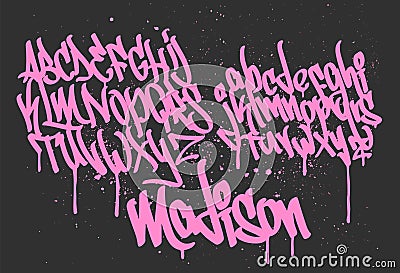 Marker Graffiti Font handwritten Typography vector illustration Vector Illustration