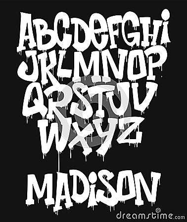 Marker Graffiti Font handwritten Typography vector illustration Vector Illustration