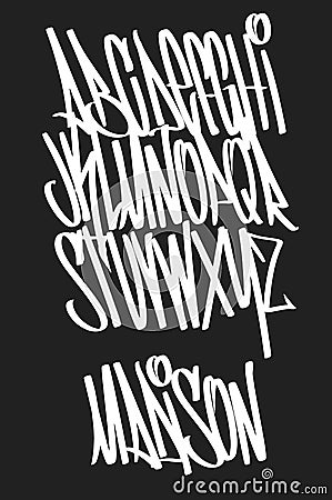 Marker Graffiti Font, handwritten Typography vector illustration Vector Illustration