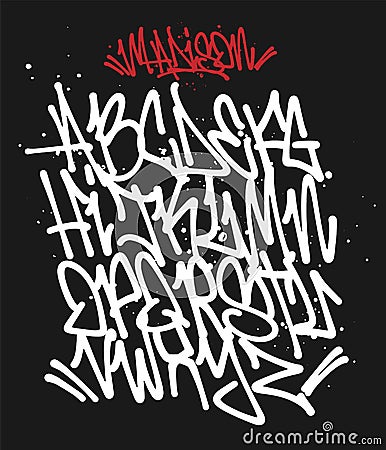 Marker Graffiti Font handwritten Typography vector illustration Vector Illustration