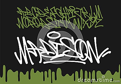 Marker Graffiti Font handwritten Typography vector illustration Vector Illustration