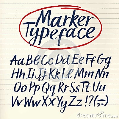 Marker hand drawn font Stock Photo