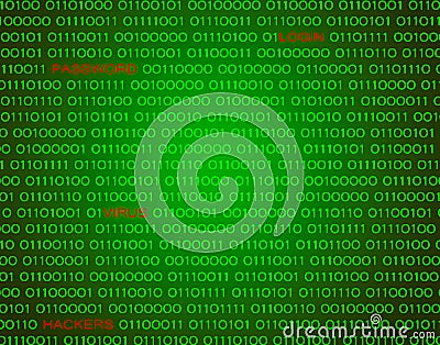 Marker hand writing protect password cyber crime caution binary text. Stock Photo