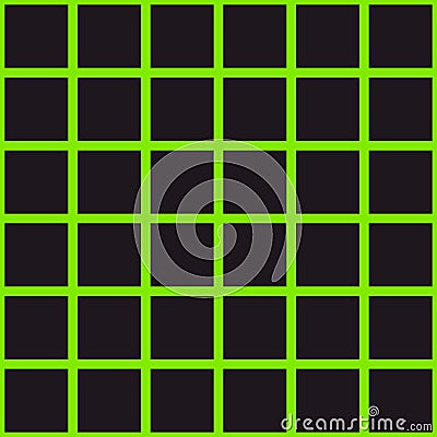 Retro neon green windowpane line check Vector Pattern Vector Illustration