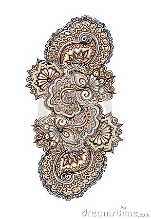 Marker painted decorative ornament. Indian eastern lacework Stock Photo