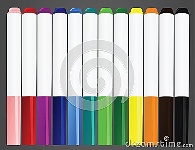 Marker pens Vector Illustration