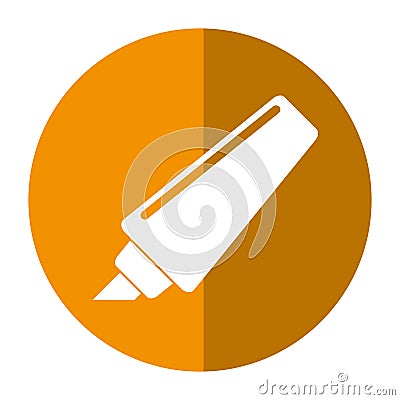 Marker write school utensil shadow Vector Illustration