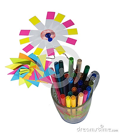 Markers with decorate Stock Photo