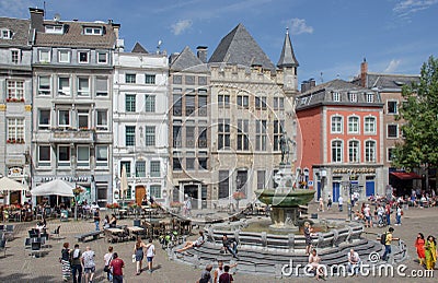 The market in Aachen, directly in front of the Aachen town hall. Editorial Stock Photo