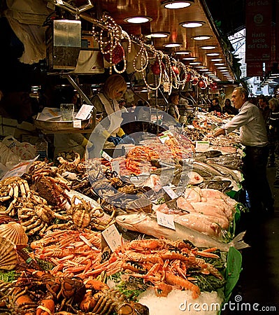 Market in Barcelona, Spain Editorial Stock Photo