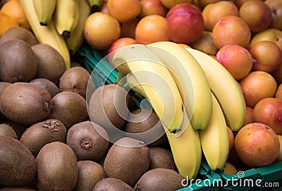 Various Fresh fruits on the market Stock Photo