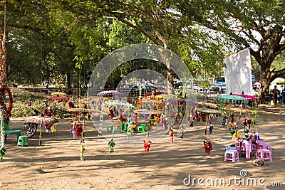 Market in the center of Bagan, Myanmar Editorial Stock Photo