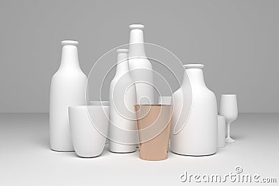 Market differentiation, outstanding, stand out from the crowd, for design texture & background. 3D rendering. Stock Photo