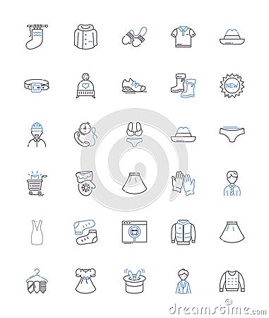 Market district line icons collection. Diversity, Community, Local, Fresh, Gourmet, Artisanal, Vibrant vector and linear Vector Illustration