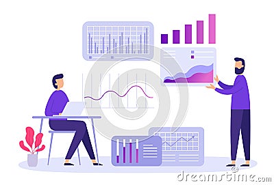 Market forecast trend use chart and graphic Vector Illustration