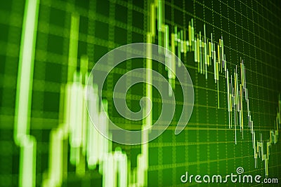 Market or forex trading graph and candlestick chart suitable for financial investment concept Stock Photo