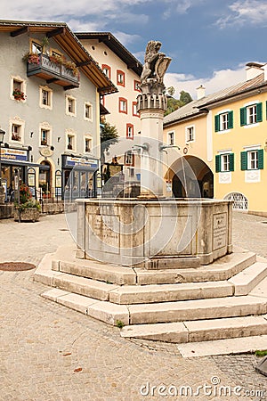 Market Fountain. Berchtesgaden.Germany Editorial Stock Photo