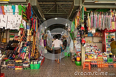 A market full of stores selling everyday sundries Editorial Stock Photo