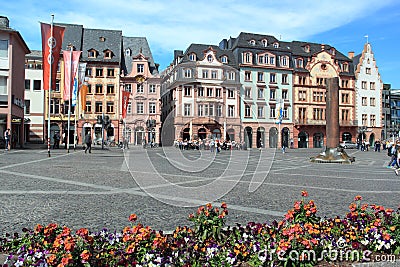 Market place in Mainz Editorial Stock Photo