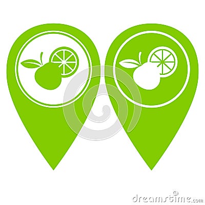Market place pin pointer in two color version Vector Illustration
