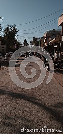 Market place road in indian in village Editorial Stock Photo