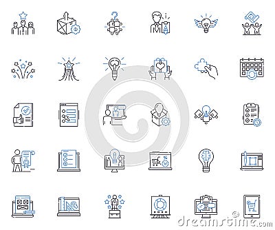 Market research line icons collection. Insights, Trends, Demographics, Surveys, Analysis, Data, Consumer vector and Vector Illustration