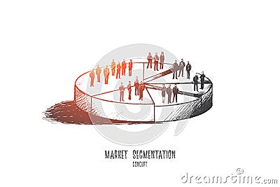 Market segmentation concept. Hand drawn vector. Vector Illustration