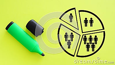 Market segmentation and dividing market into subsets or audiences Stock Photo