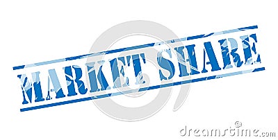 Market share blue stamp Stock Photo