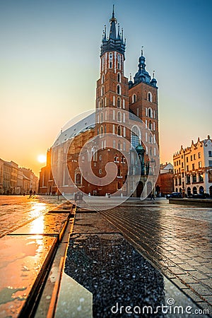 Market square in Krakow Stock Photo