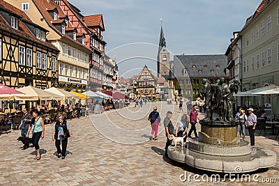 Market Square in Quedlinburg, Germany Editorial Stock Photo