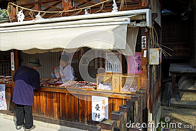 Market stall in the old town of Hida Takayama, Japan Editorial Stock Photo