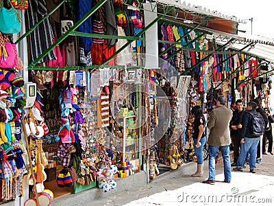 Market on top of Monserrate Editorial Stock Photo