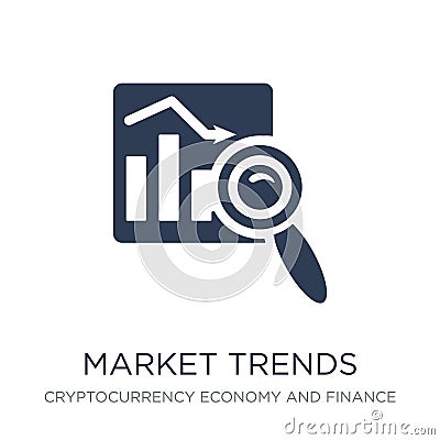 market trends icon. Trendy flat vector market trends icon on white background from Cryptocurrency economy and finance collection Vector Illustration