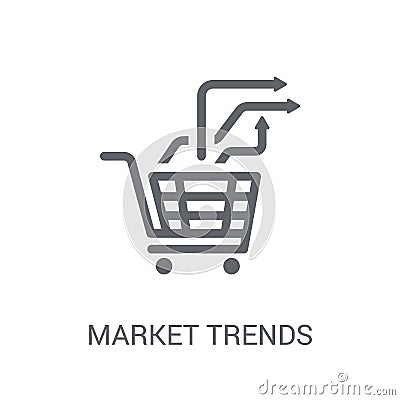 Market trends icon. Trendy Market trends logo concept on white b Vector Illustration