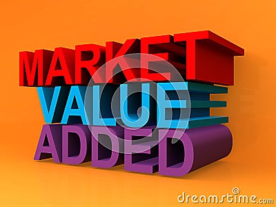 Market value added on orange Stock Photo
