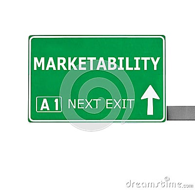 MARKETABILITY road sign isolated on white Stock Photo