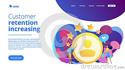 Satisfaction and loyalty analysis concept landing page. Vector Illustration