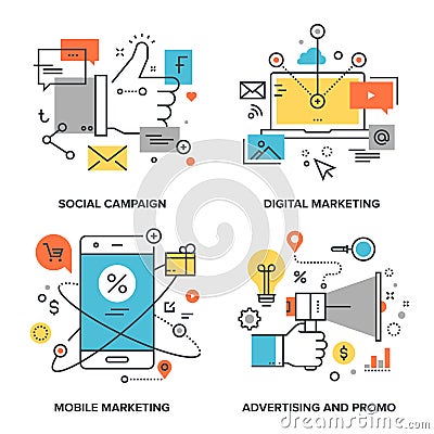 Marketing and Advertising Vector Illustration