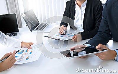 Marketing Analysis sales performance Team, Business meeting Concept Stock Photo