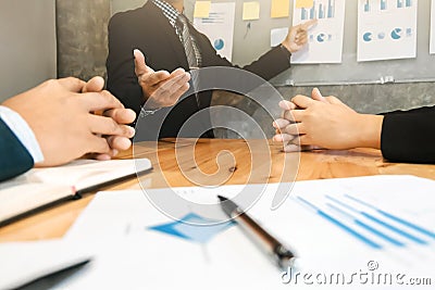 Marketing Analysis sales performance Team, Business meeting Concept Stock Photo