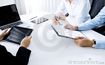 Marketing Analysis sales performance Team, Business meeting Concept Stock Photo