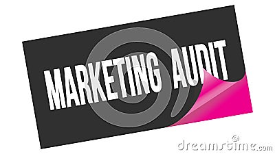 MARKETING AUDIT text on black pink sticker stamp Stock Photo