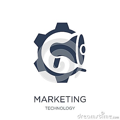 Marketing automation icon. Trendy flat vector Marketing automation icon on white background from Technology collection Vector Illustration