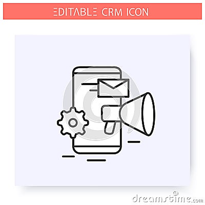 Marketing automation line icon. Editable Vector Illustration