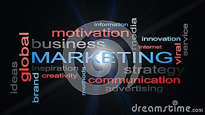 Marketing Business Strategy Word Cloud Text Concept Stock Photo