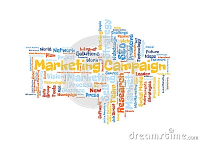 Marketing campaign word cloud Stock Photo