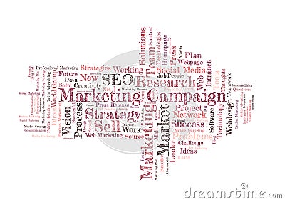 Marketing campaign word cloud Stock Photo