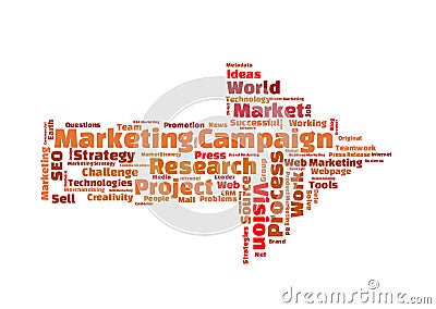 Marketing campaign word cloud Stock Photo